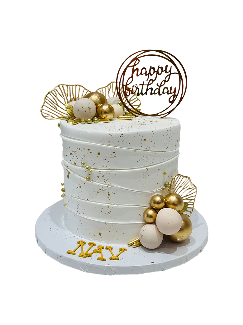 Nav White & Gold Cake