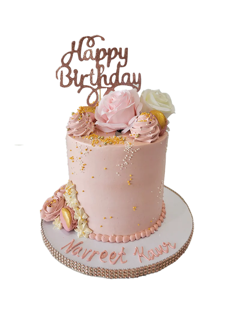 Navreet Rose Gold Birthday Cake