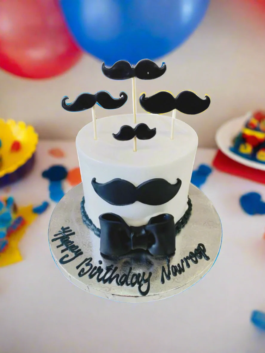 Navroop Moustache Cream Cake - Image 2