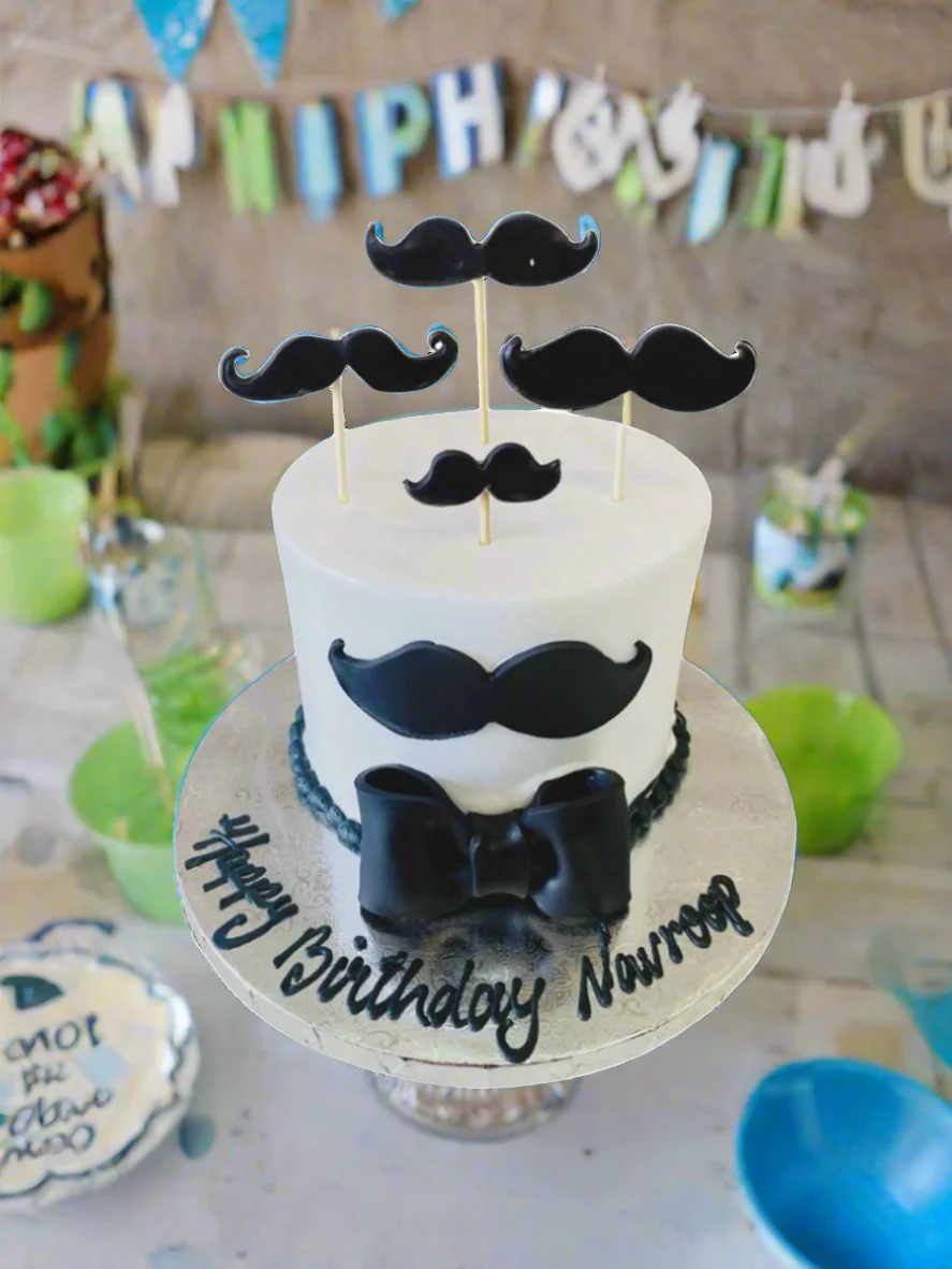 Navroop Moustache Cream Cake - Image 3