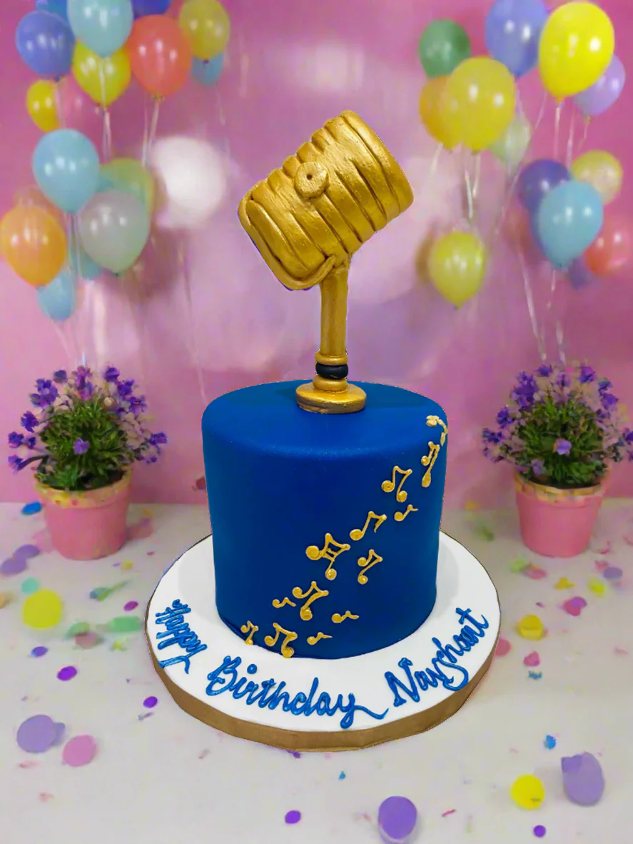 Navshant Mic Theme Fondant Cake - Image 2