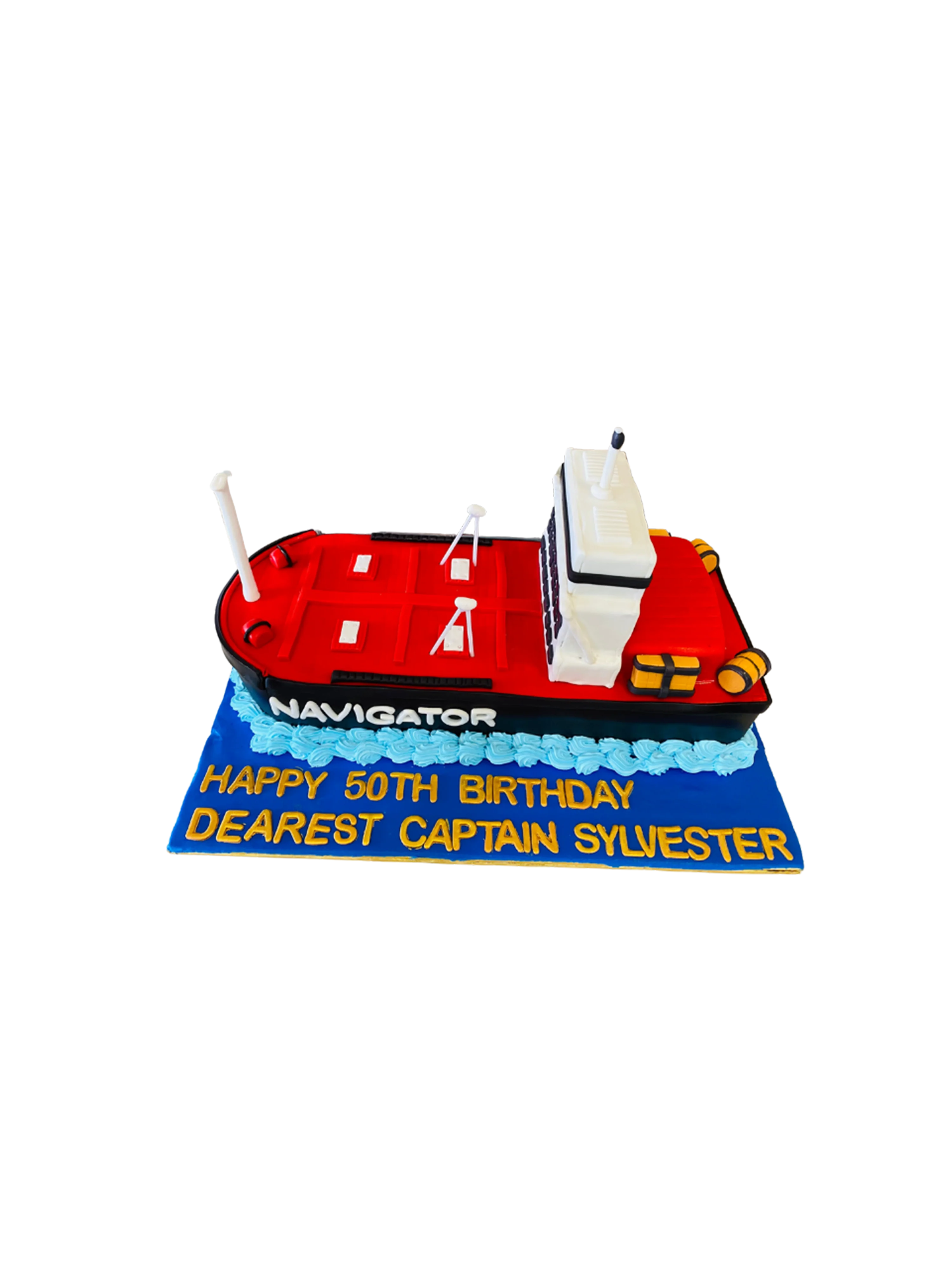 Navy Ship Molded Fondant Cake