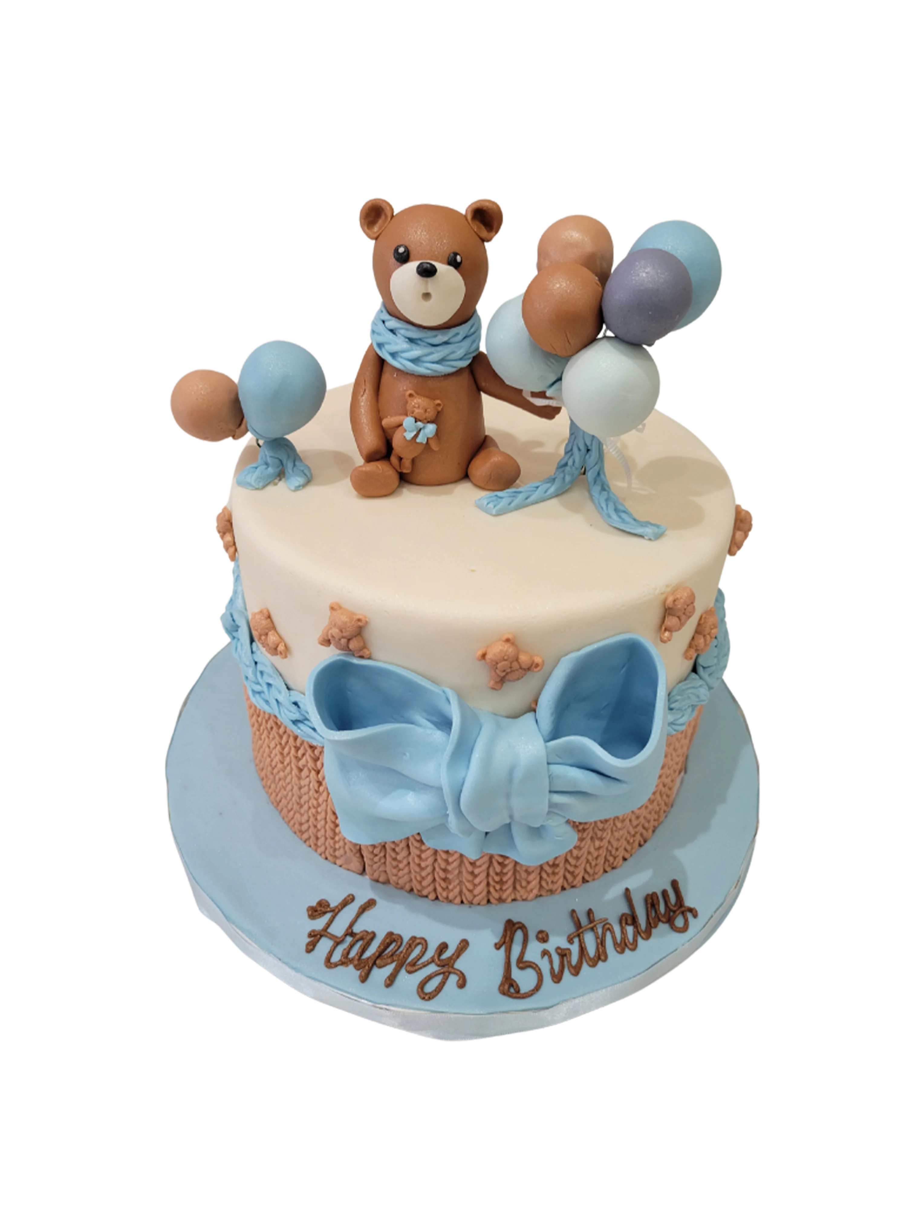 Nawab Bear Birthday Fondant Cake