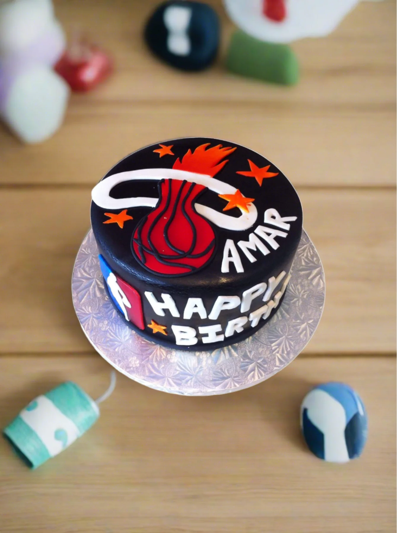 Nba Basketball Miami Heat Fondant Cake - Image 2