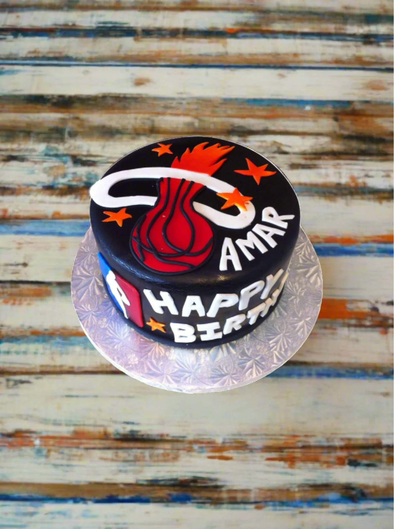 Nba Basketball Miami Heat Fondant Cake - Image 4