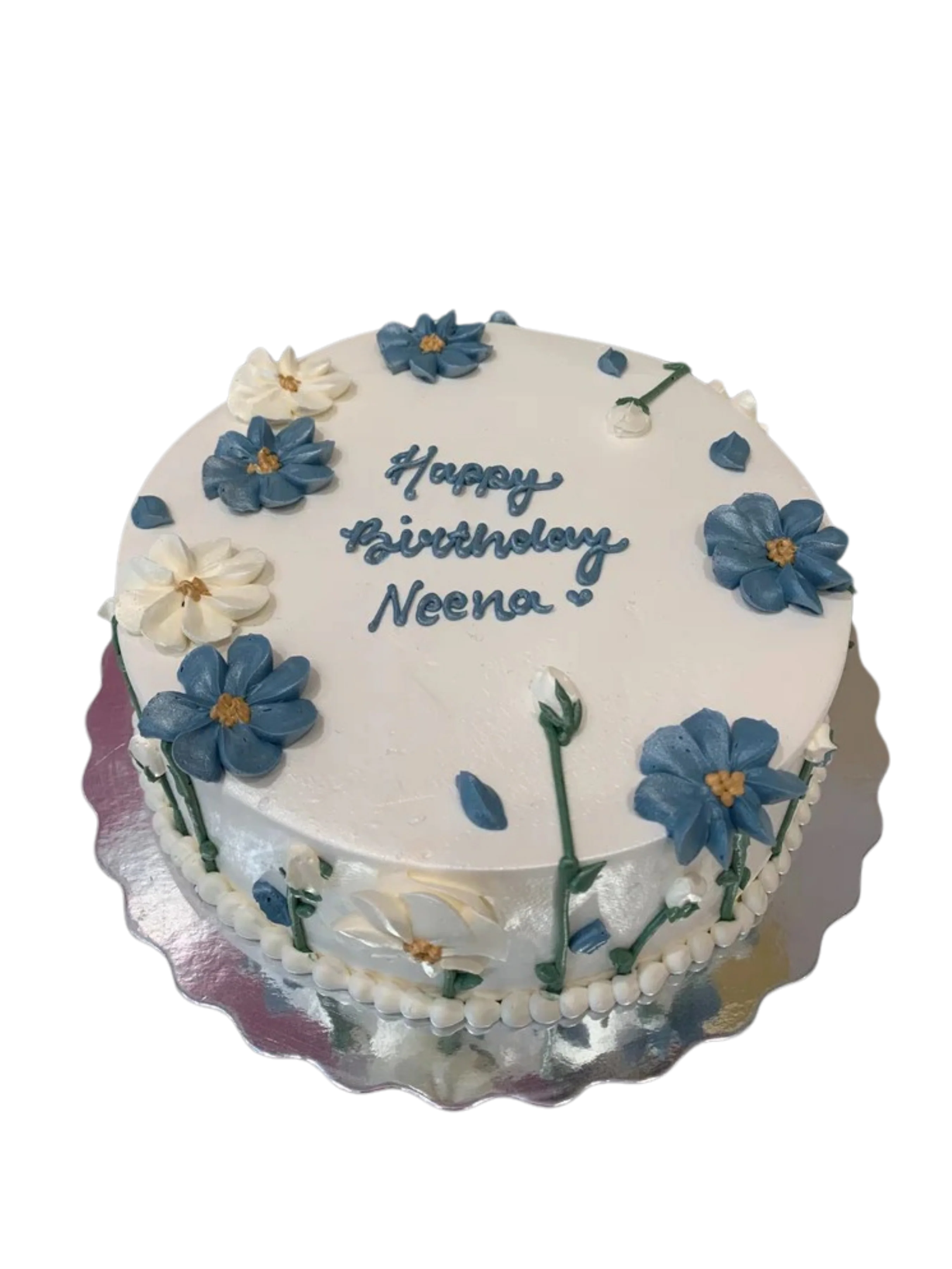 Neena Blue Floral Cake