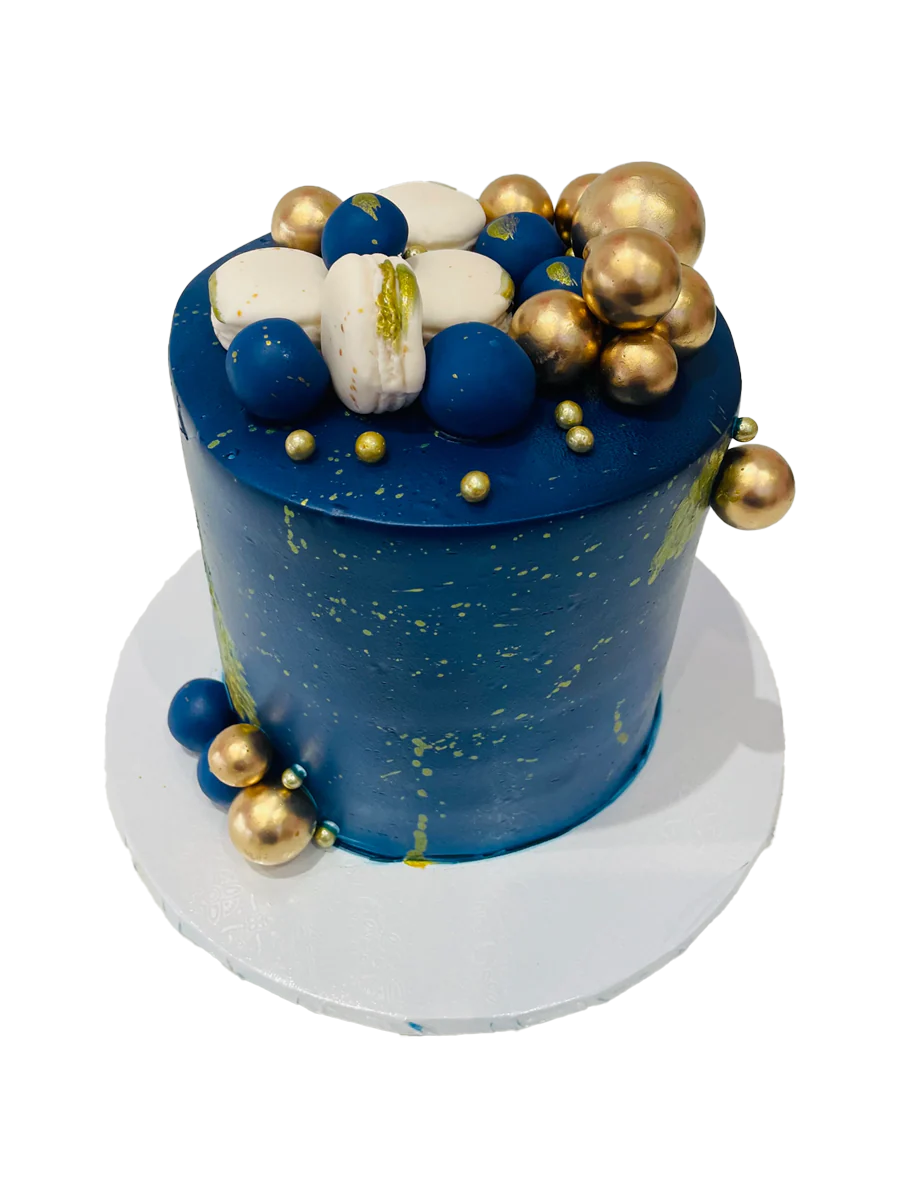Nick Blue And Gold Birthday Cake