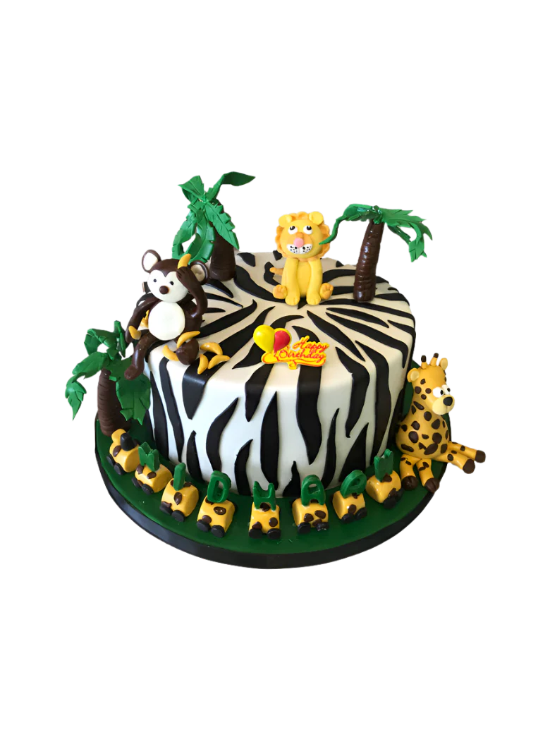 Nidhaan Jungle Themed Fondant Cake