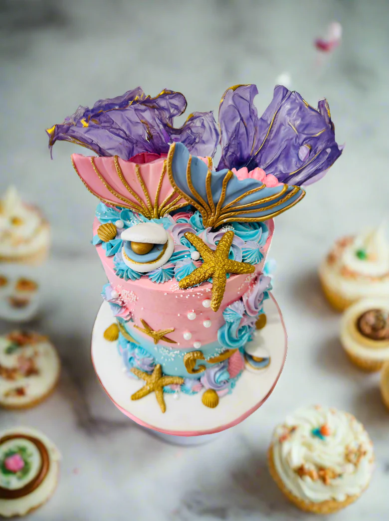 Ocean Mermaid Cream Cake - Image 2