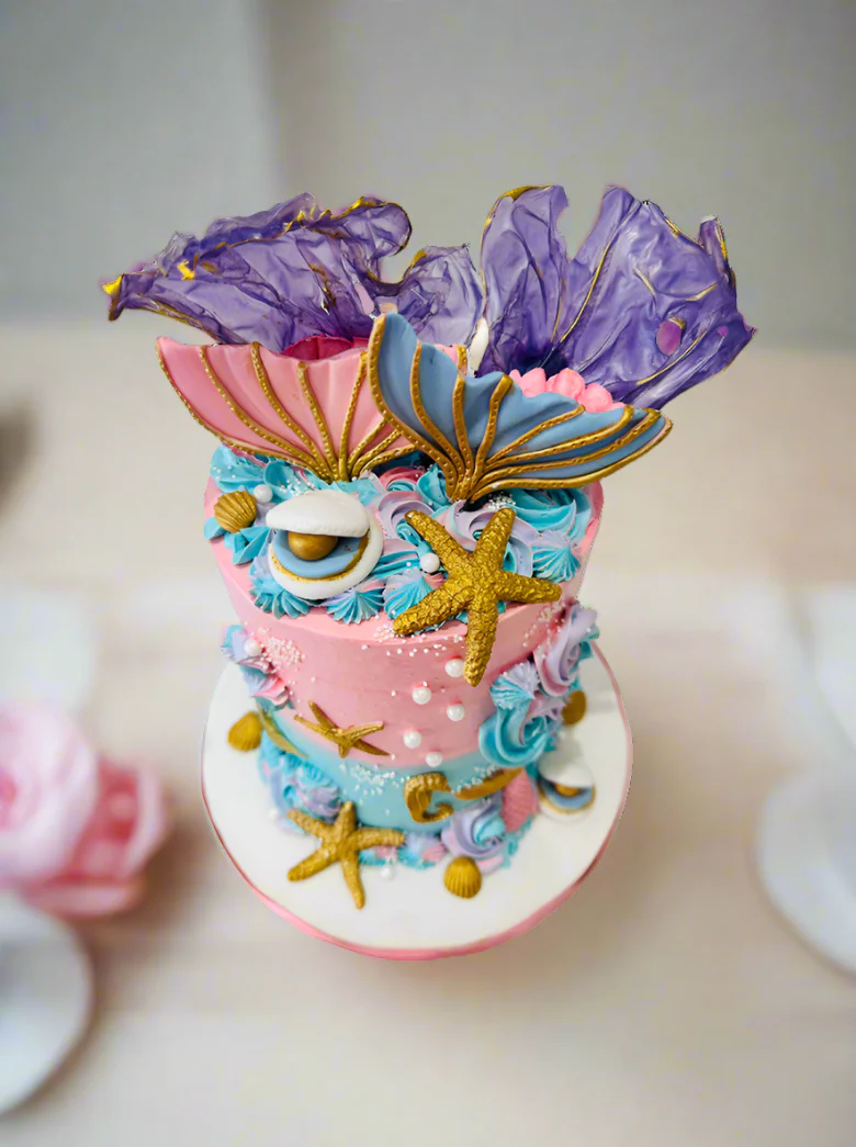 Ocean Mermaid Cream Cake - Image 3