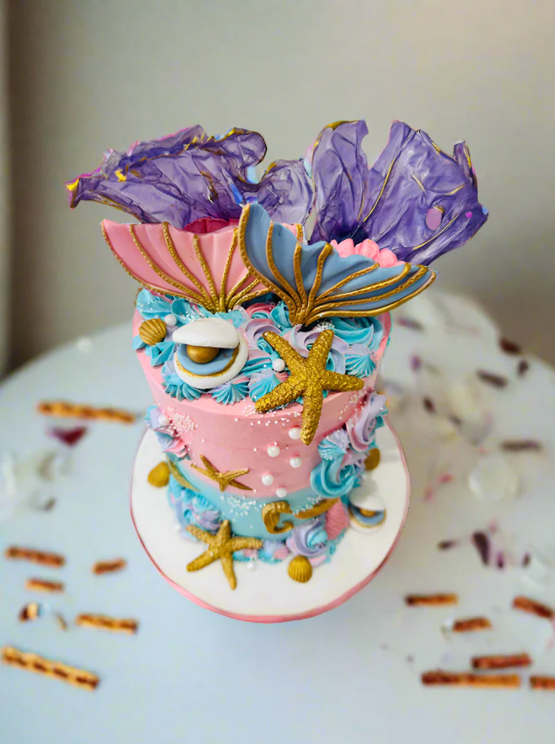 Ocean Mermaid Cream Cake - Image 4
