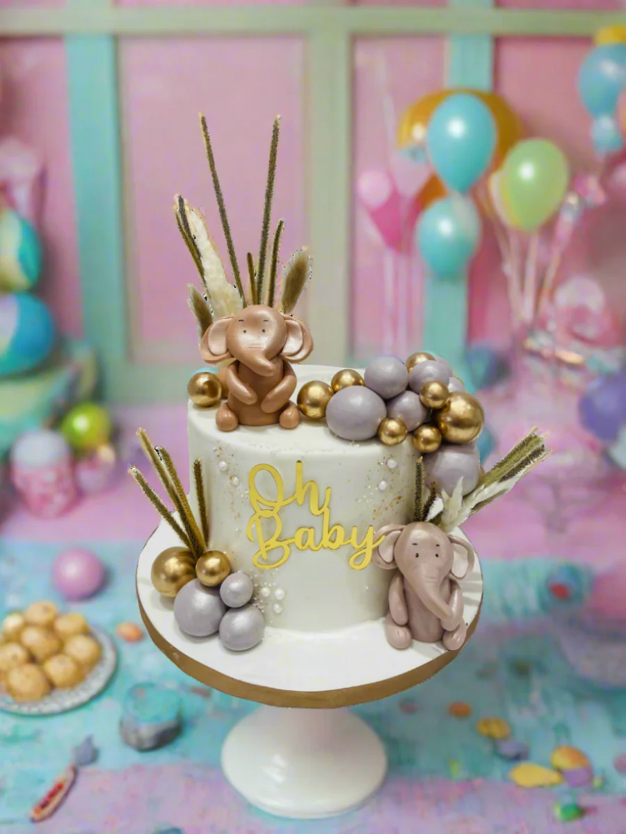 Oh Baby Elephant Fondant Cake - Image 5