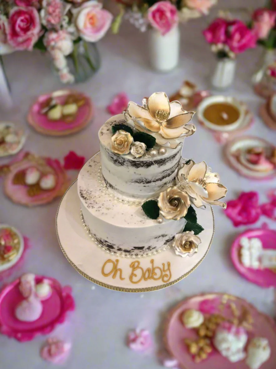 Oh Baby Naked Flower Cake - Image 2