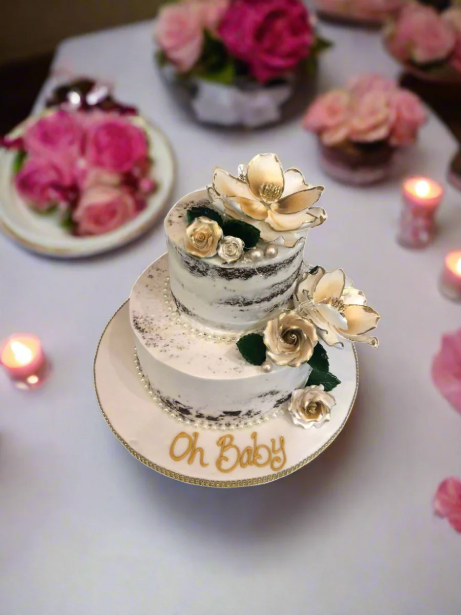 Oh Baby Naked Flower Cake - Image 3