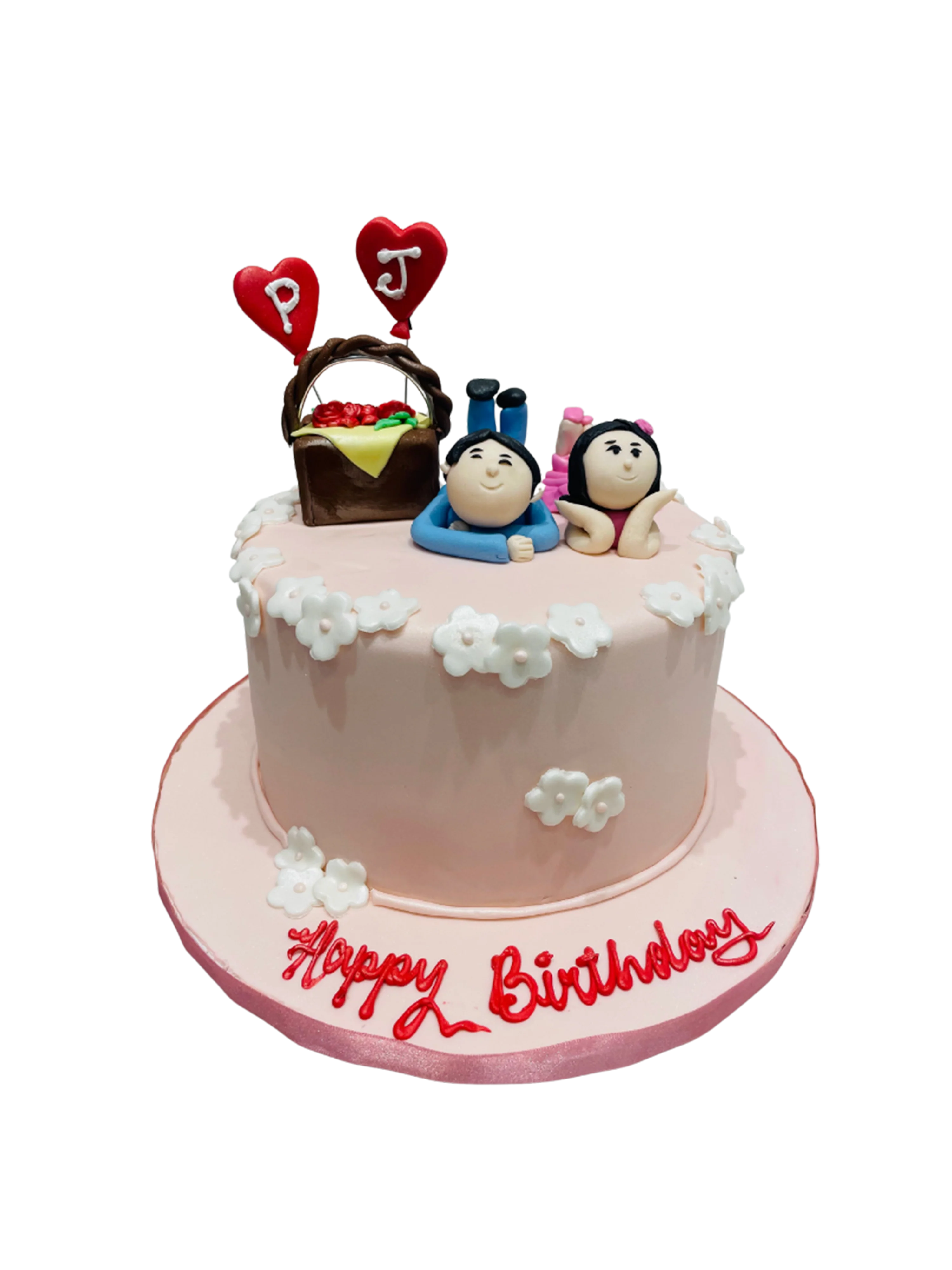 P & J Couple Fondant Cake