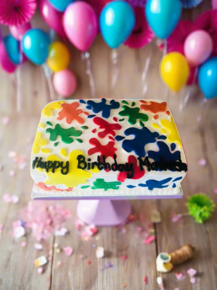 Paint Splash Birthday Cake - Image 4