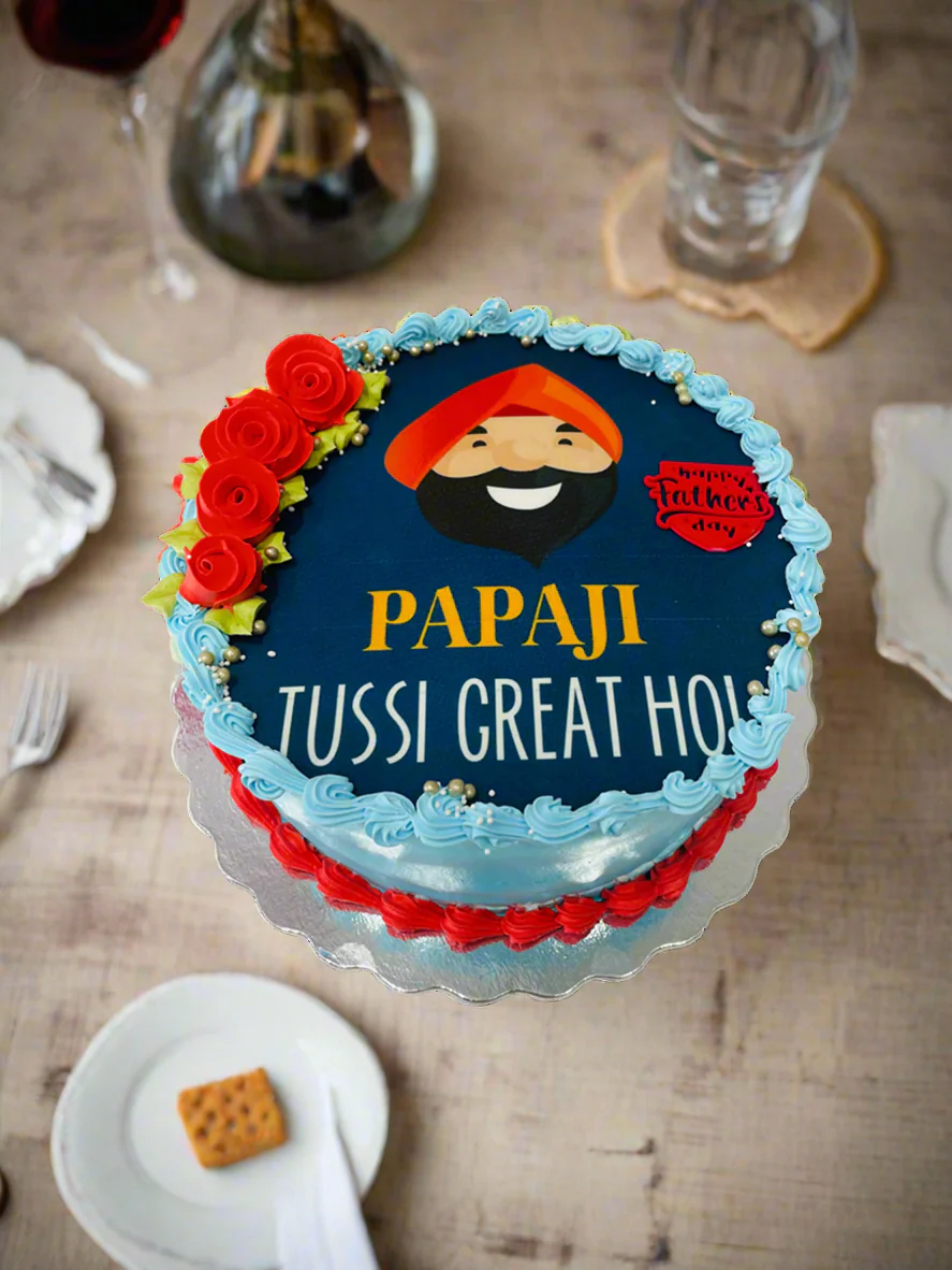 Papaji Fathers Day Photo Cake - Image 3