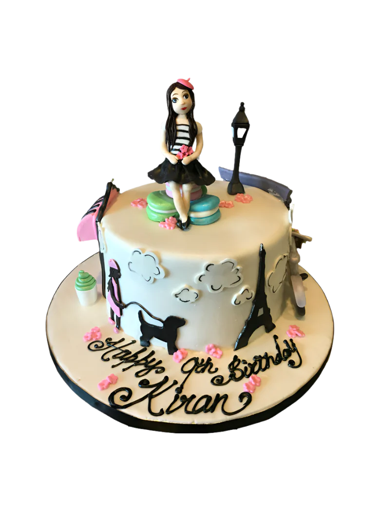 Paris Themed Fondant Cake