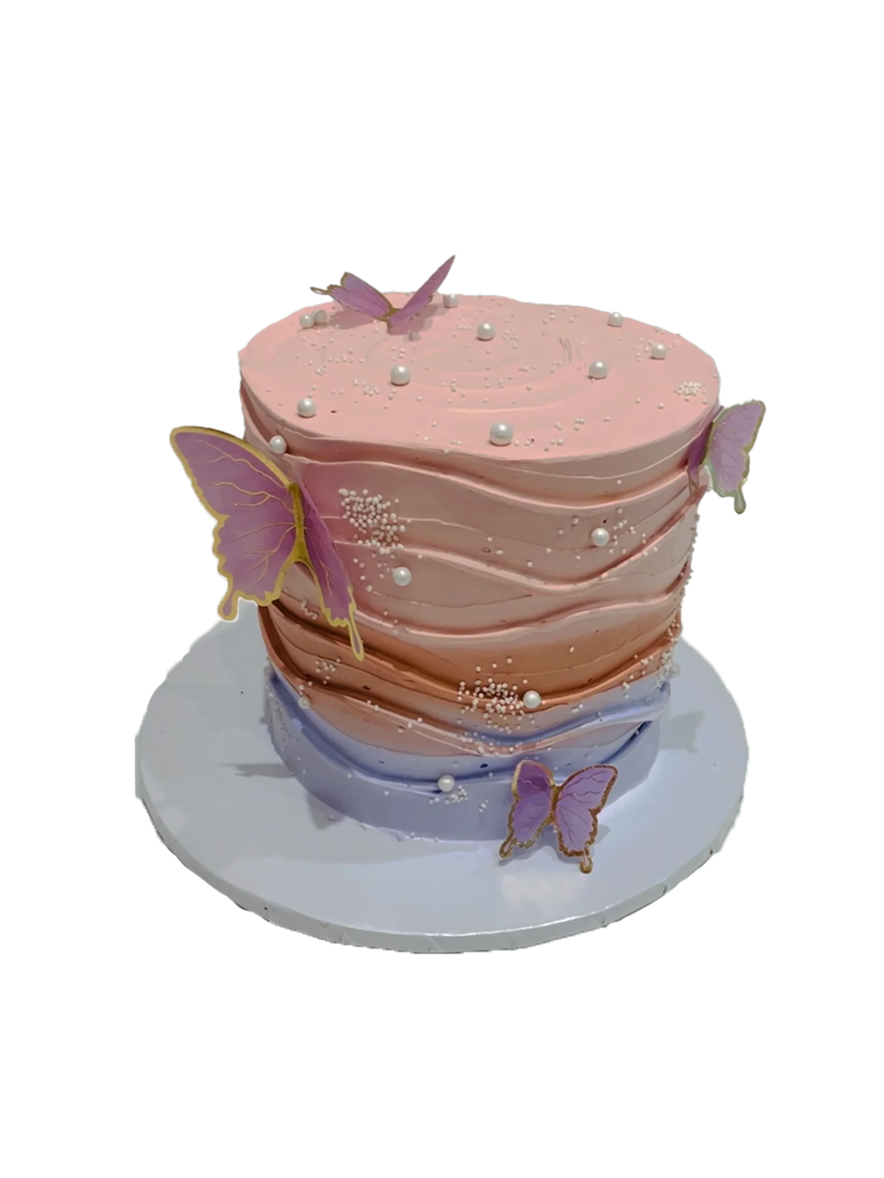 Pastel Butterfly Cream Cake