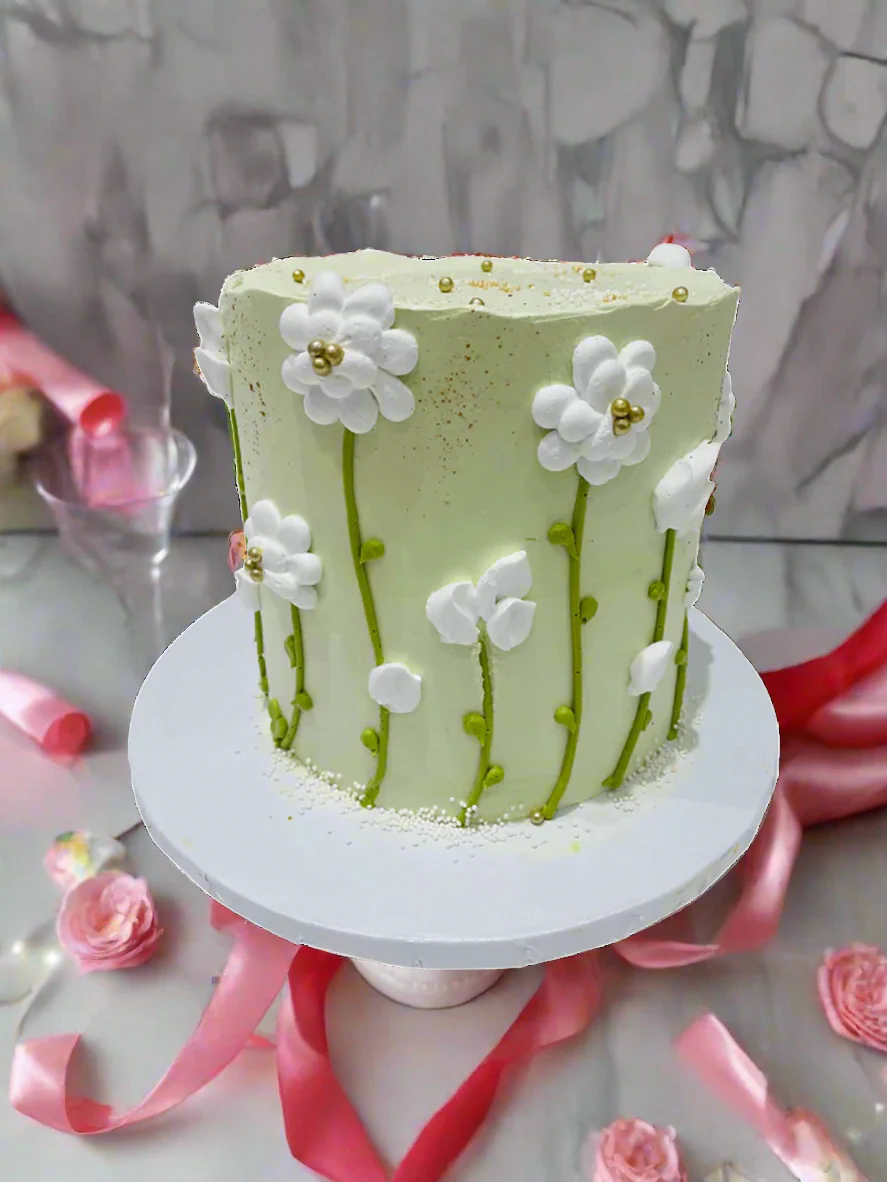 Pastel Green Cream Cake - Image 2