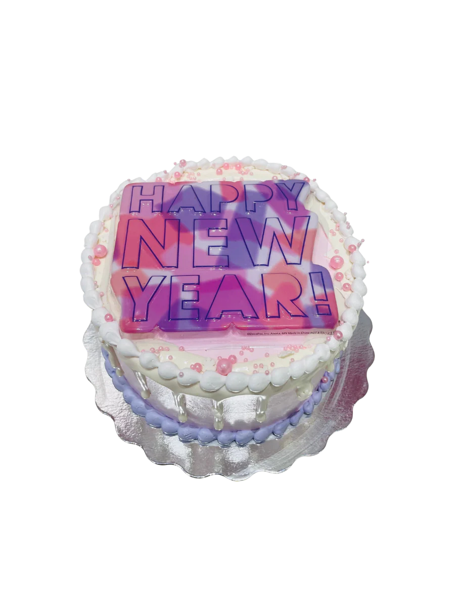 Pastel Pink Purple New Year Cake
