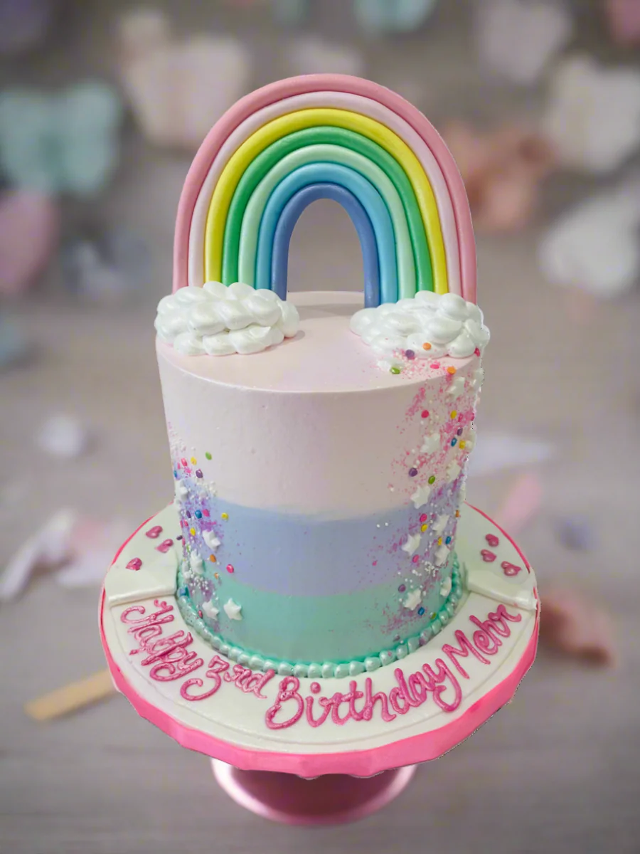 Pastel Rainbow Cream Cake - Image 2