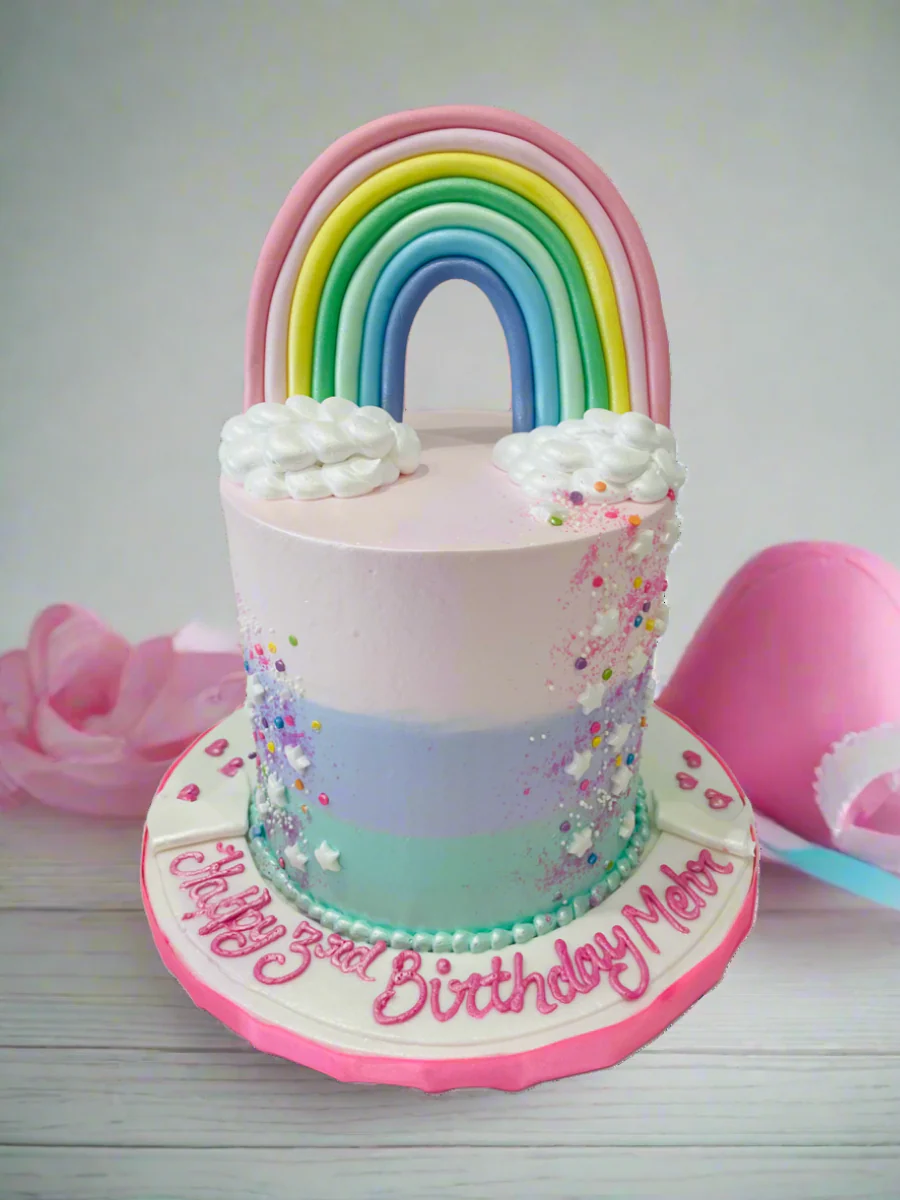Pastel Rainbow Cream Cake - Image 3