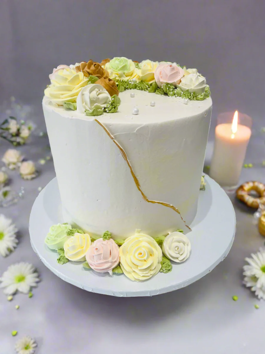 Pastel Shades Cream Cake - Image 3