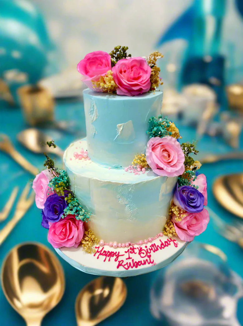 Pastel Tiered Birthday Cake - Image 4