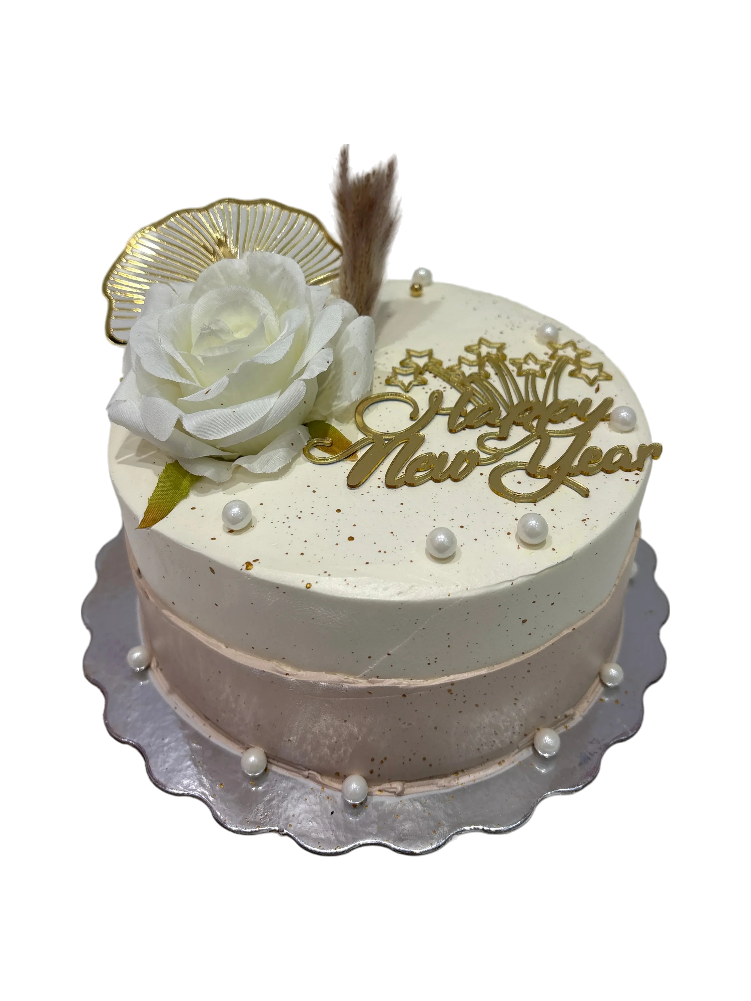 Peach & Gold New Year Cake