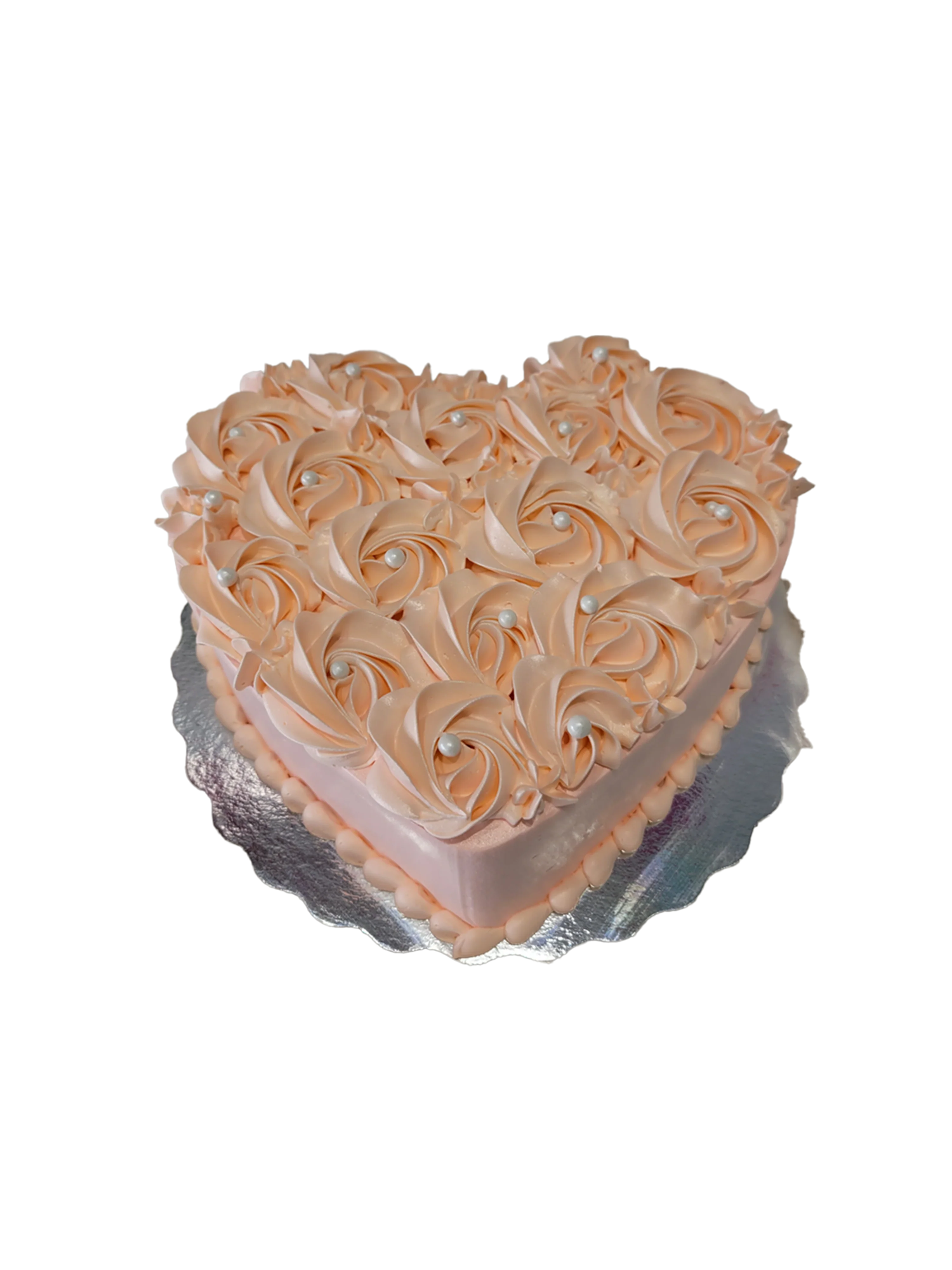 Peach Rosette Heart Cake