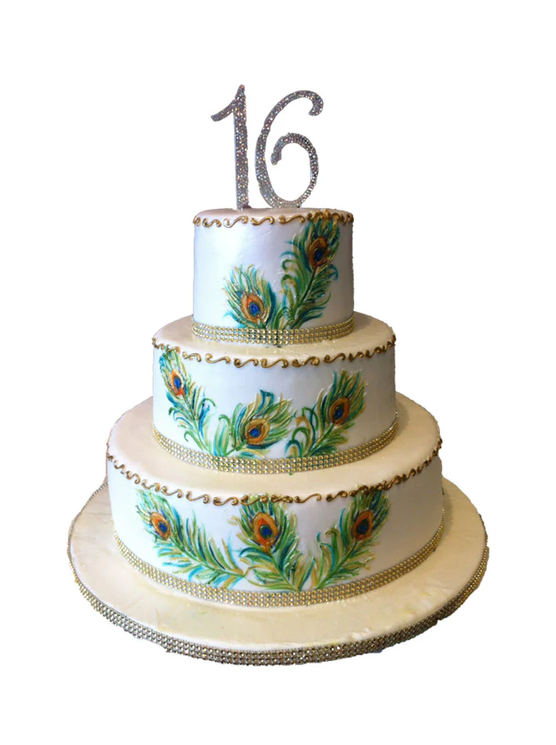 Peacock Sweet Sixteen Cake - Image 4