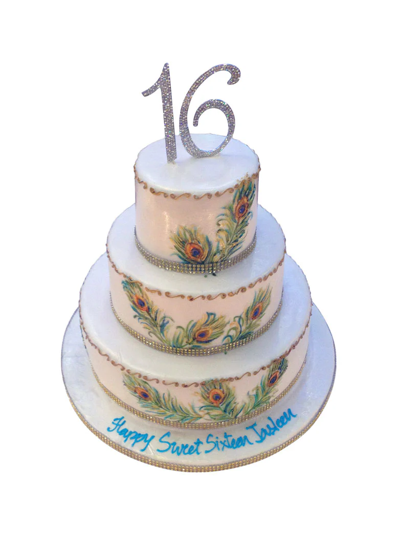 Peacock Sweet Sixteen Cake - Image 8