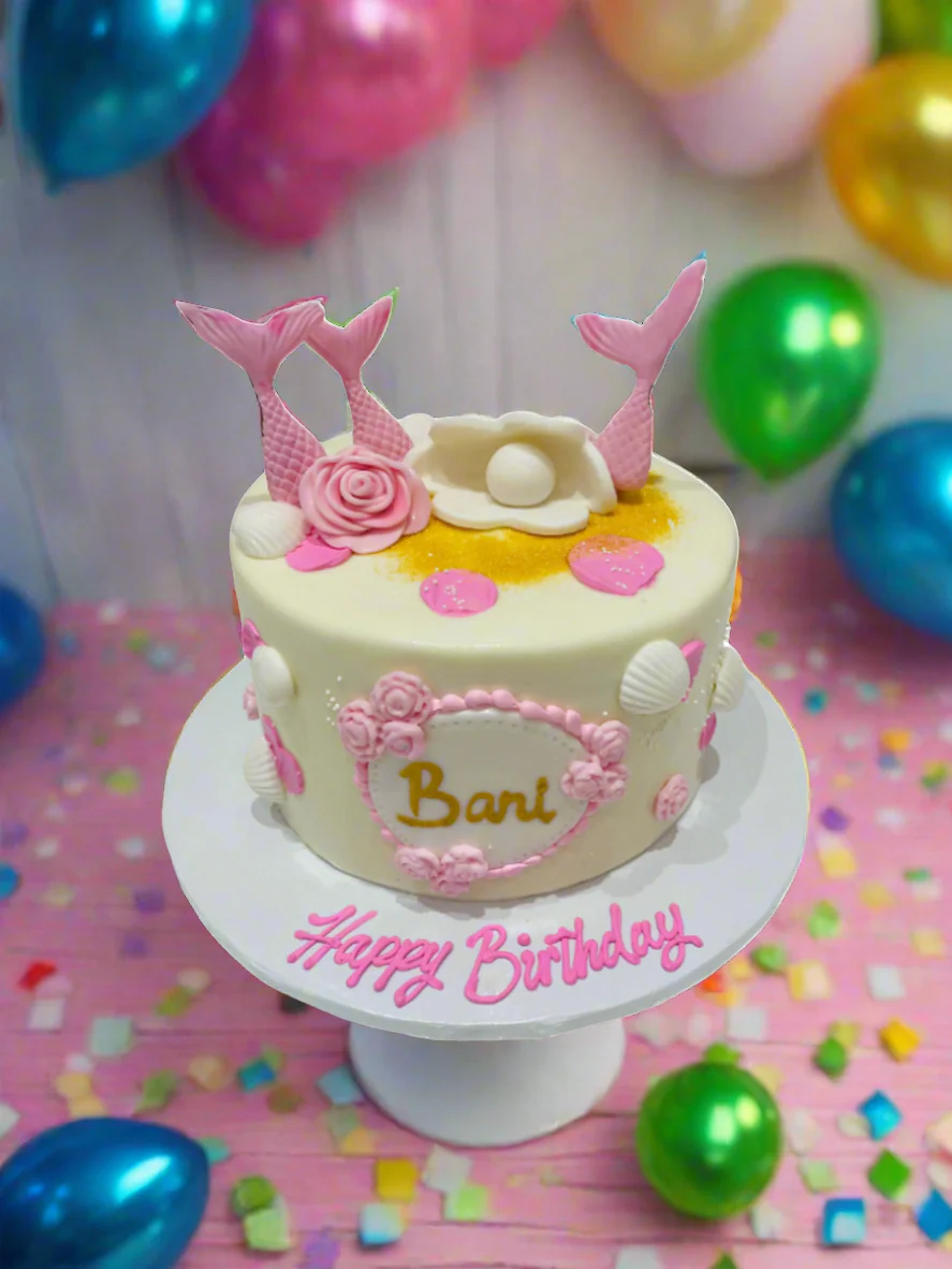 Pearl Mermaid Fondant Cake - Image 3