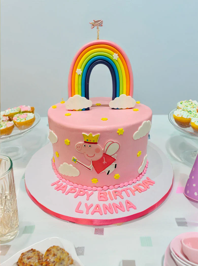 Peppa Pig Rainbow Fondant Cake - Image 2