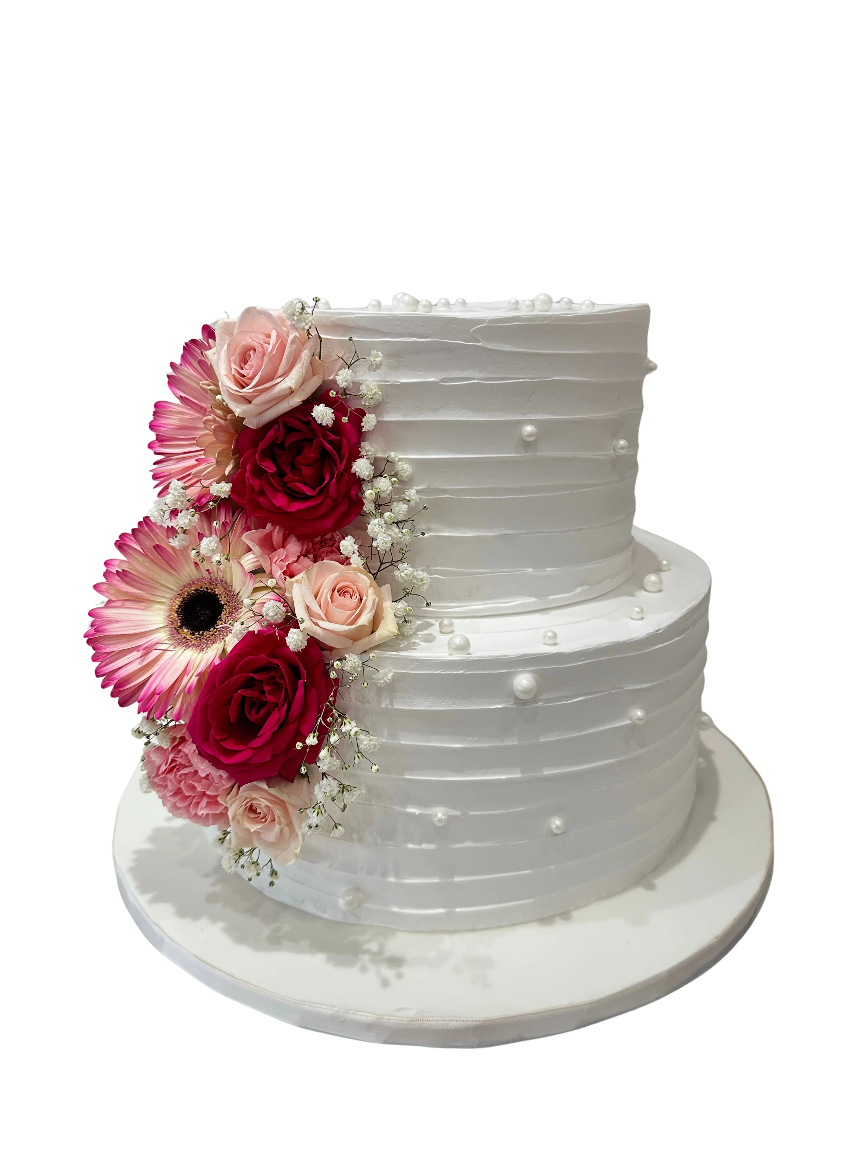 Petals & Pearls Tiered Cake