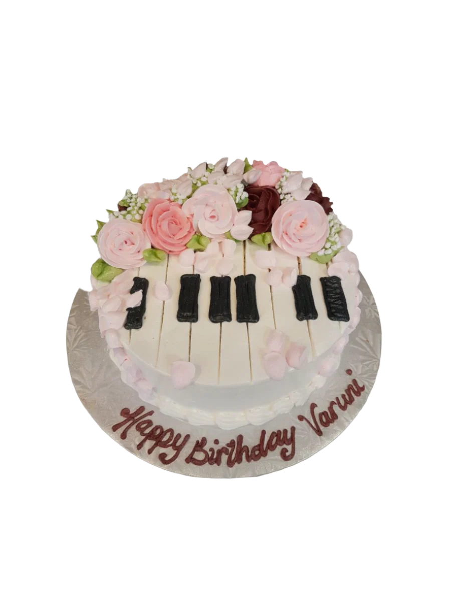 Piano Flower Birthday Cake