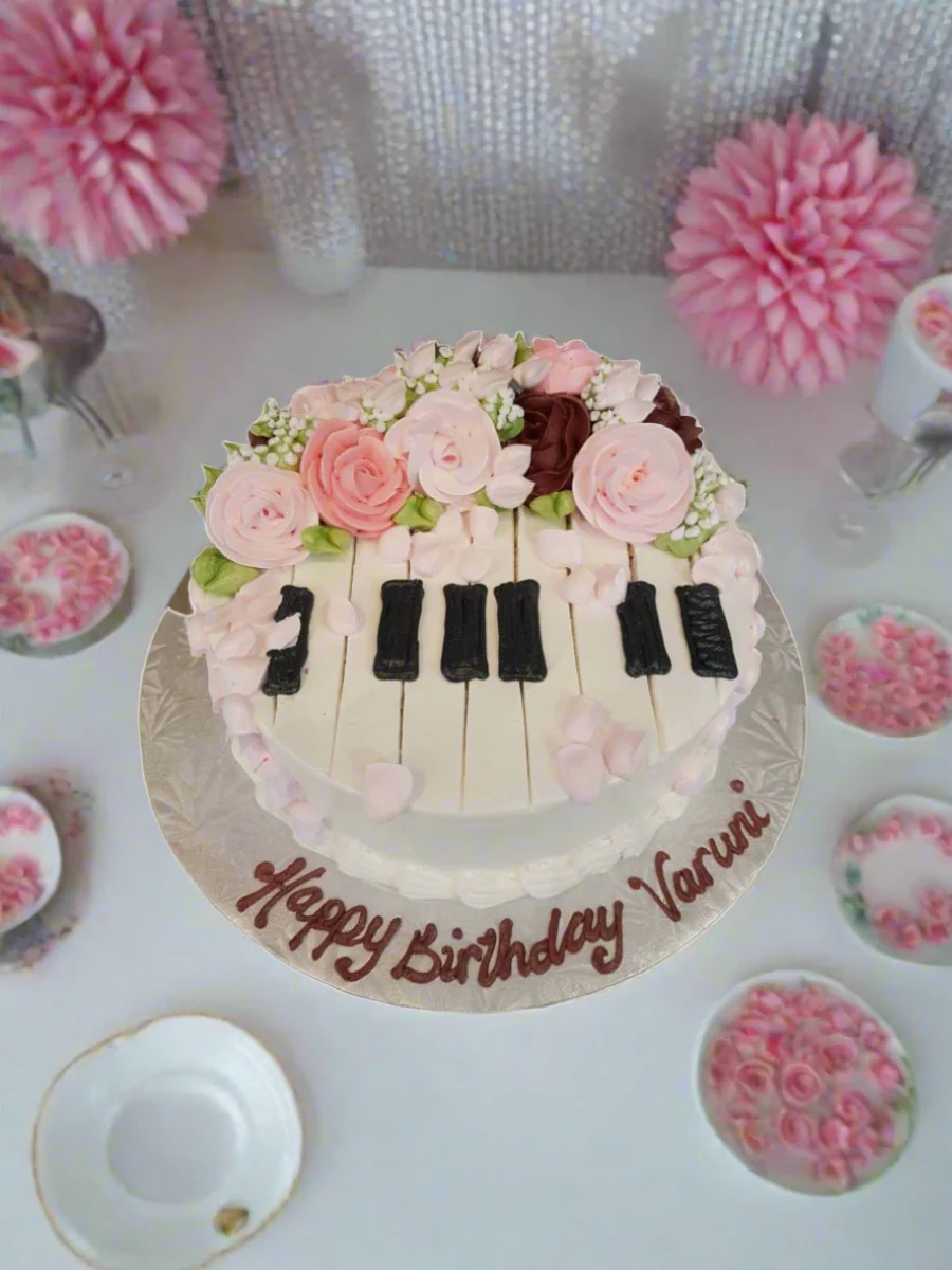 Piano Flower Birthday Cake - Image 3