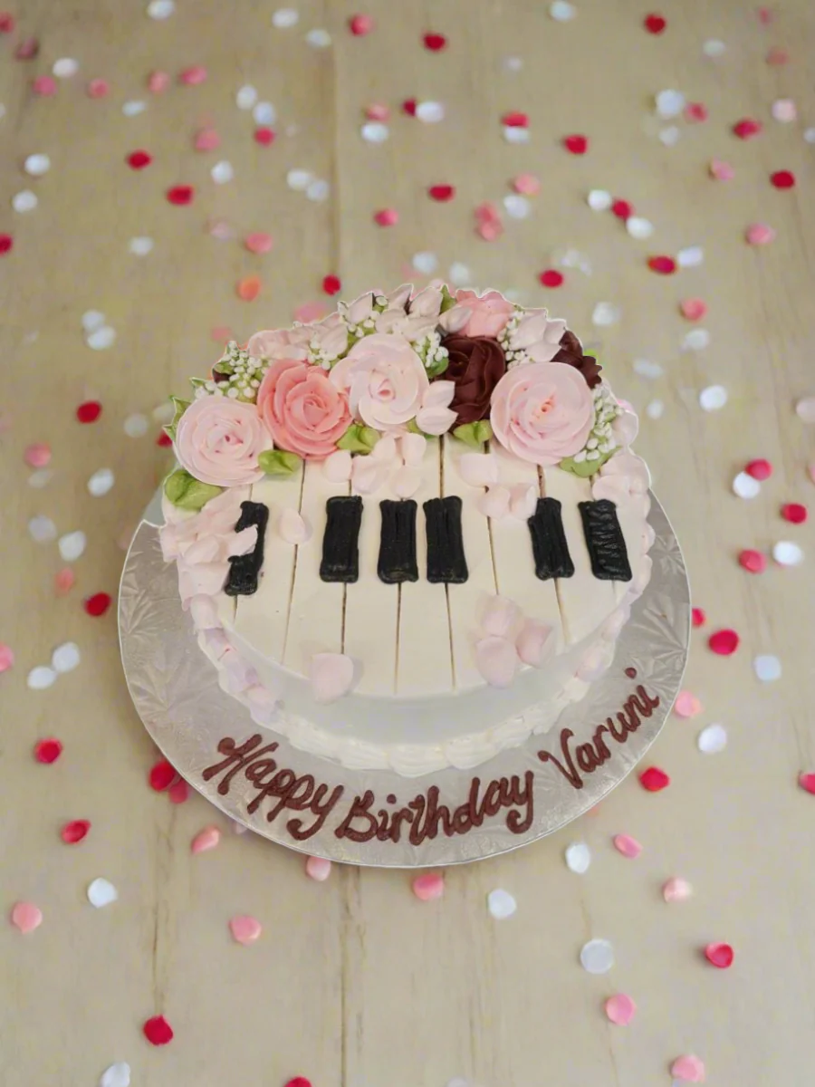Piano Flower Birthday Cake - Image 5