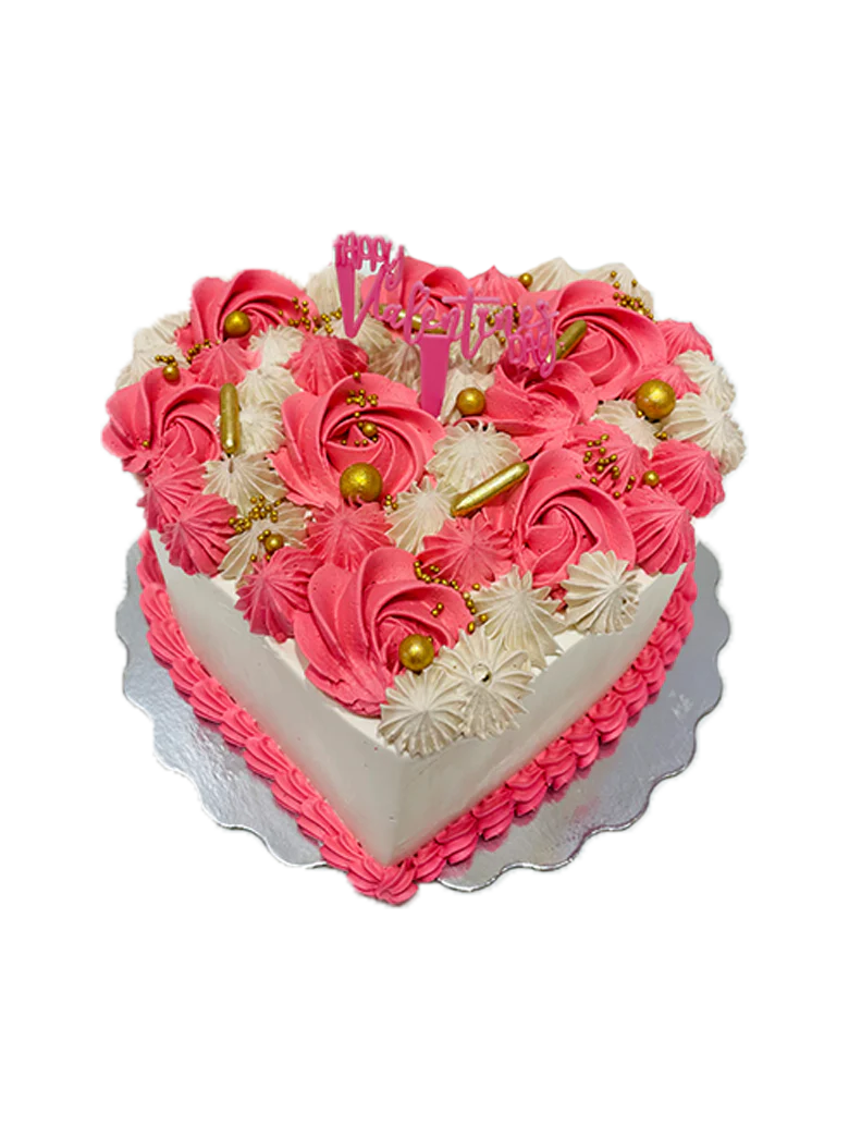 Pink And Ivory Valentines Cake