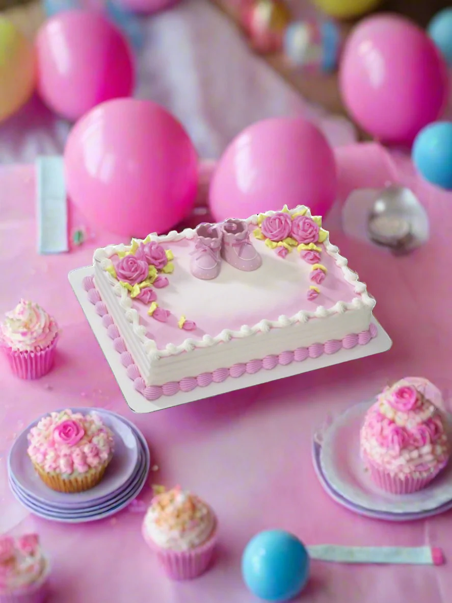 Pink Baby Booties Cake - Image 3