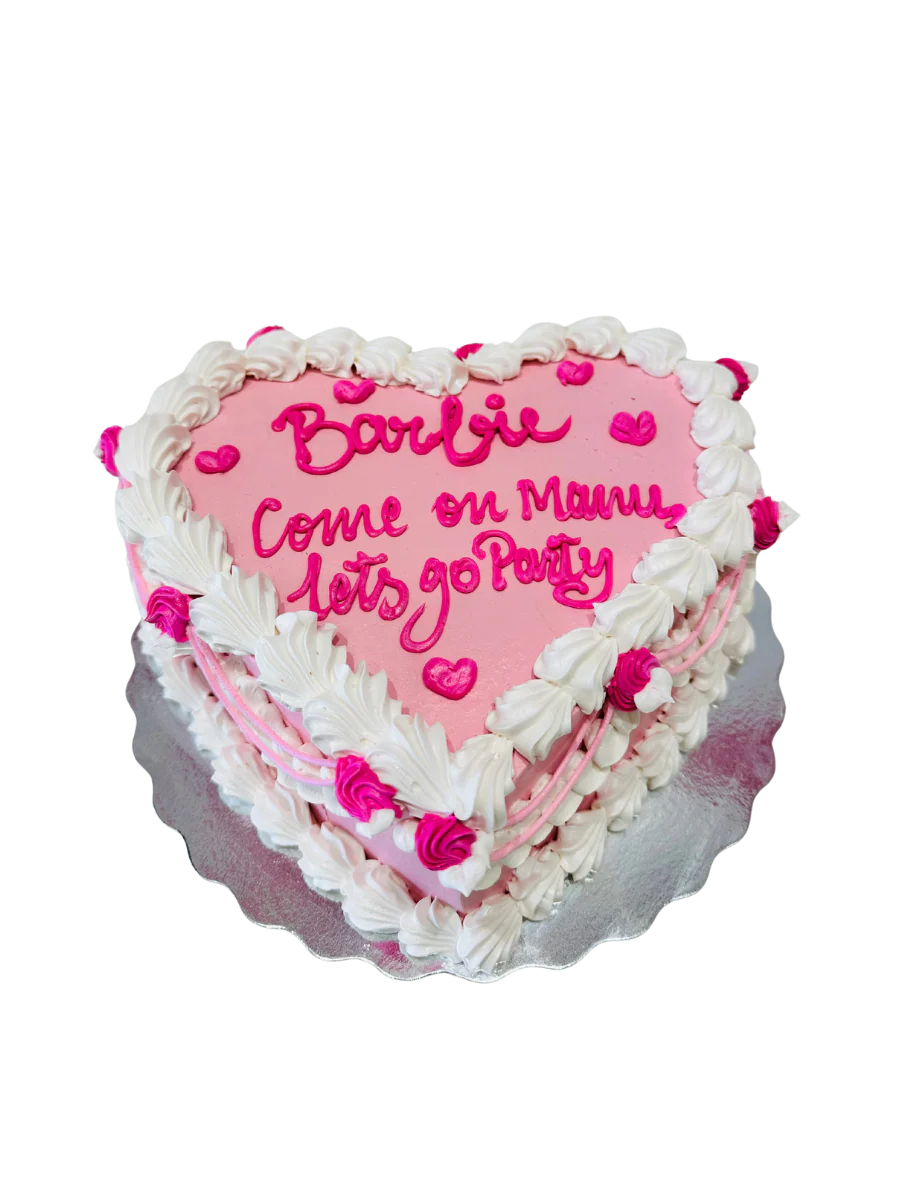 Pink Barbie Heart Cake