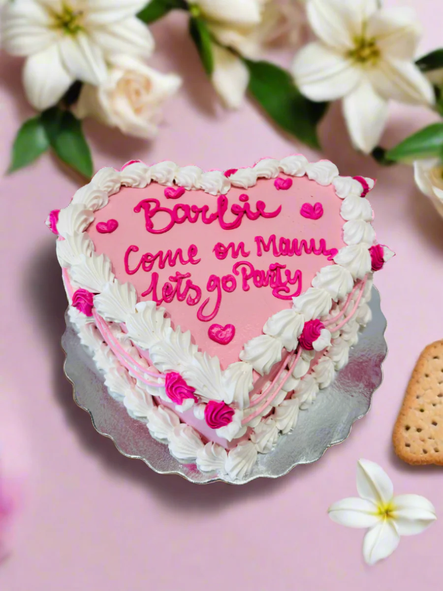 Pink Barbie Heart Cake - Image 3