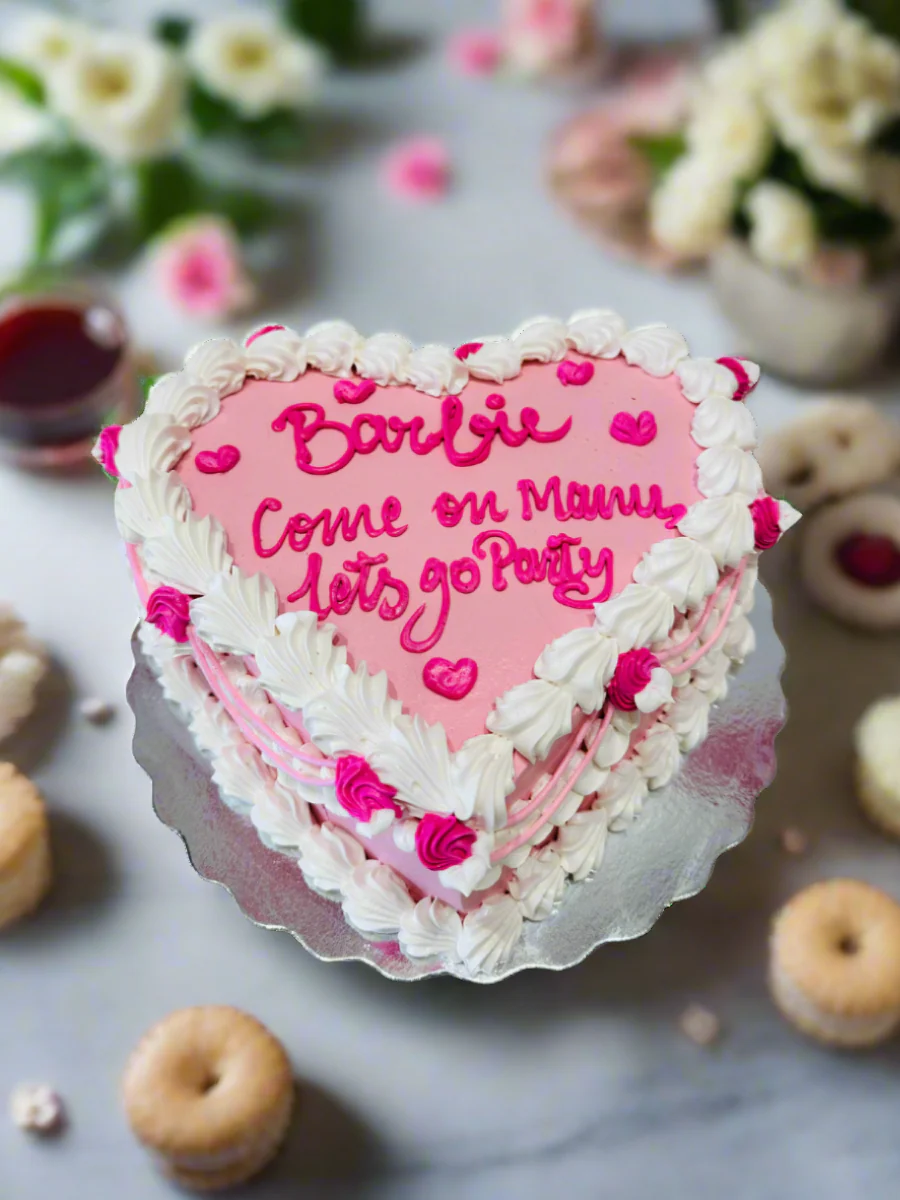 Pink Barbie Heart Cake - Image 5