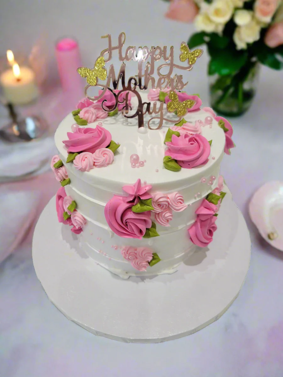 Pink Blossom Mother's Day Cake - Image 5