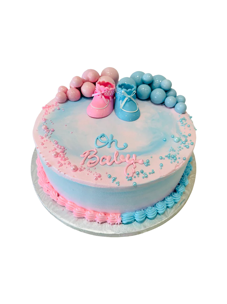 Pink & Blue Balls Cream Cake
