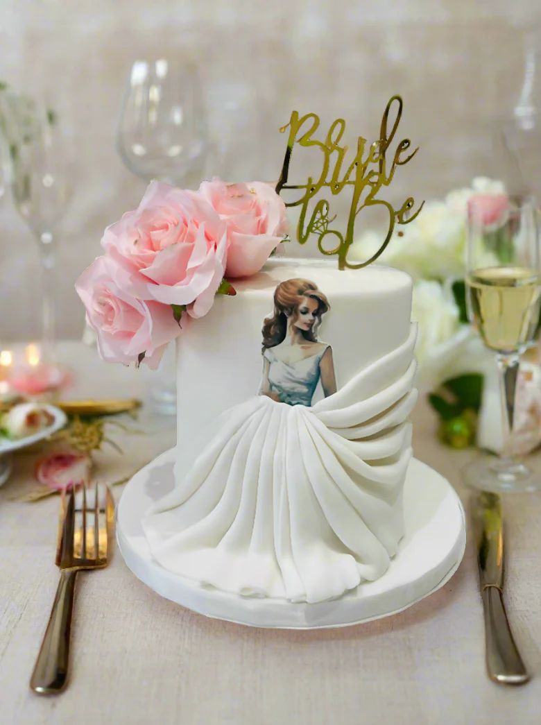 Pink Bride to Be Fondant Cake - Image 2