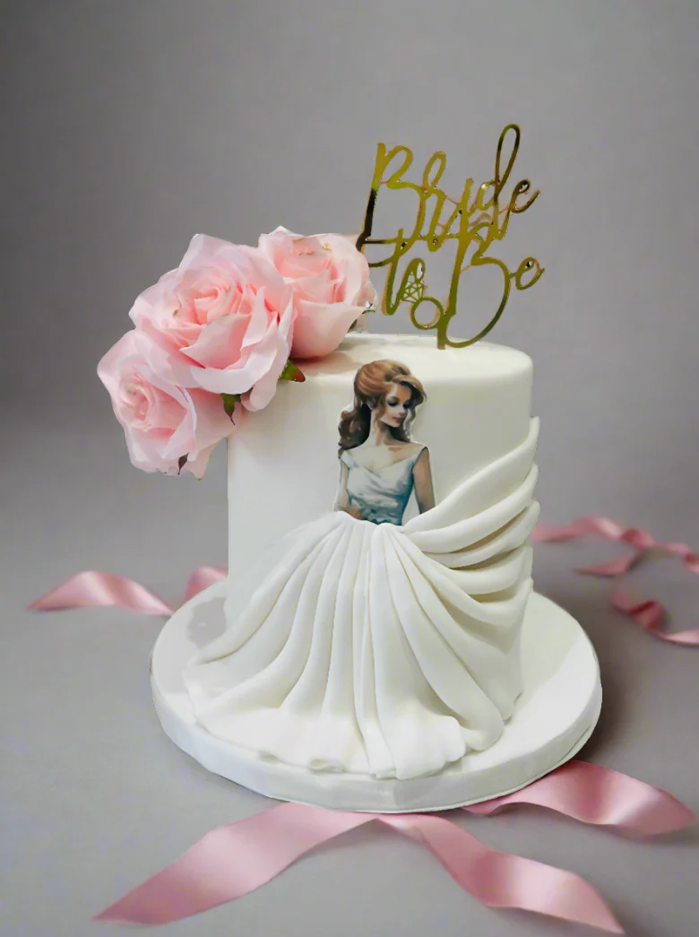 Pink Bride to Be Fondant Cake - Image 3