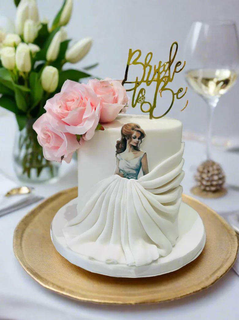 Pink Bride to Be Fondant Cake - Image 5