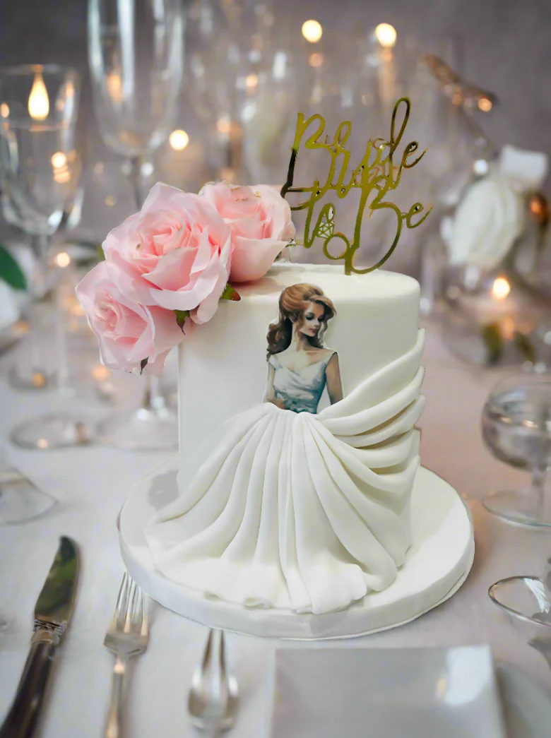 Pink Bride to Be Fondant Cake - Image 6
